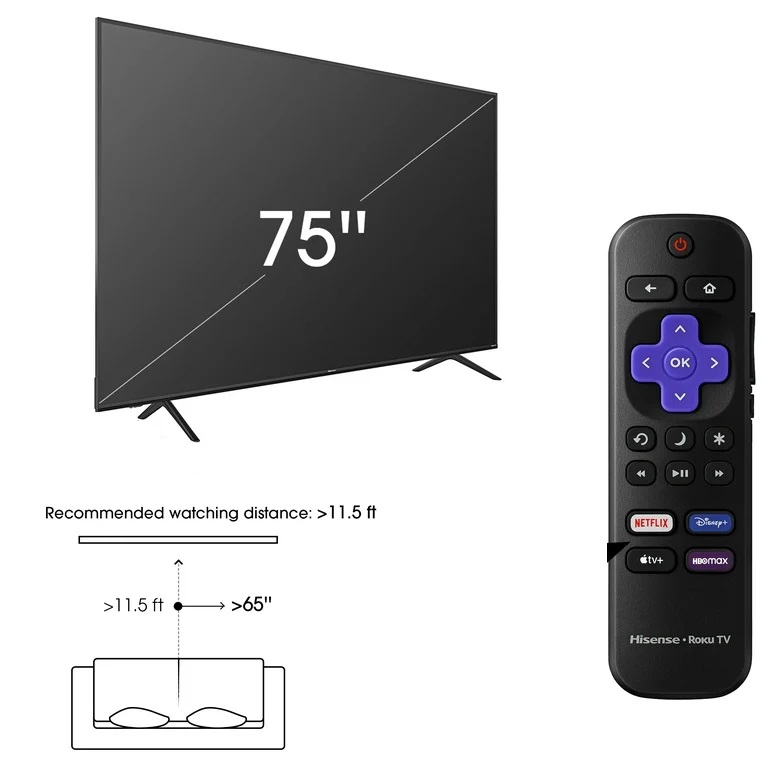 75 inch tv dimensions