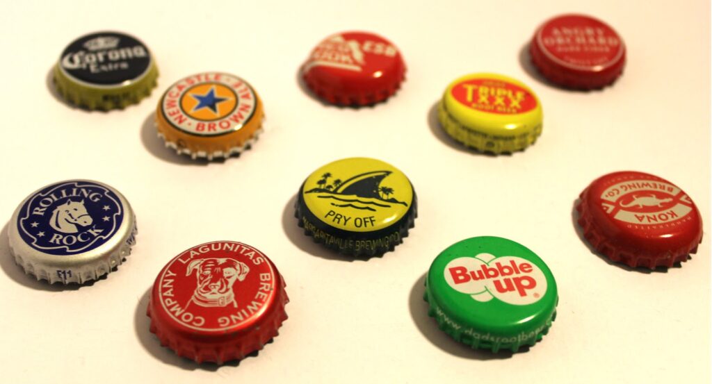 Close-up of a 2-inch bottle cap