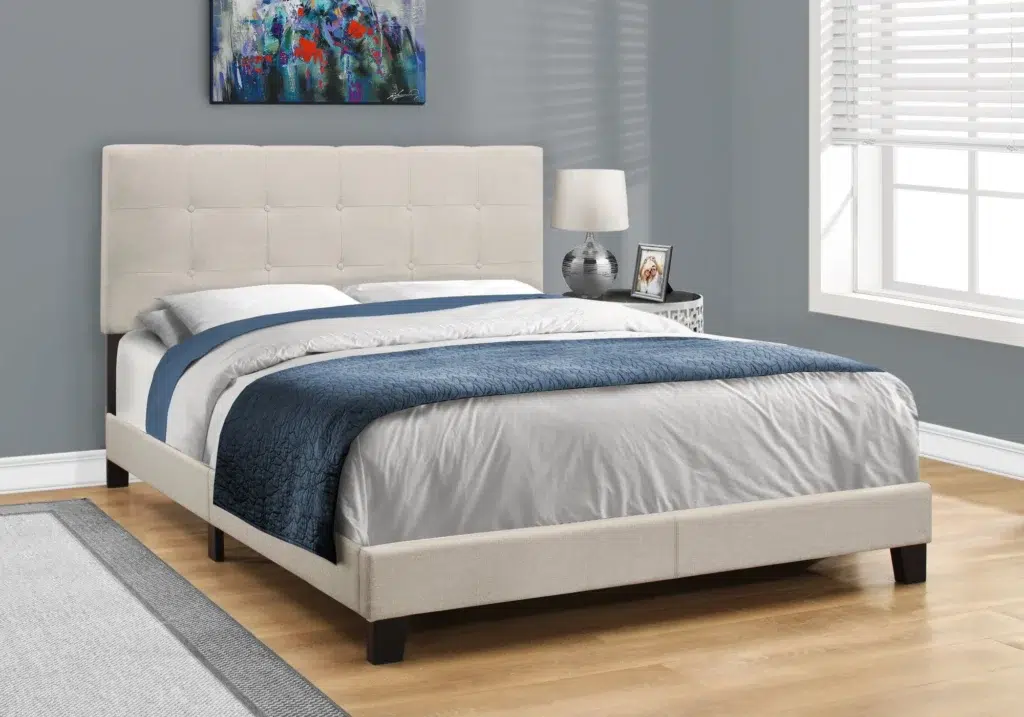 Queen-size bed, measuring 5 feet wide