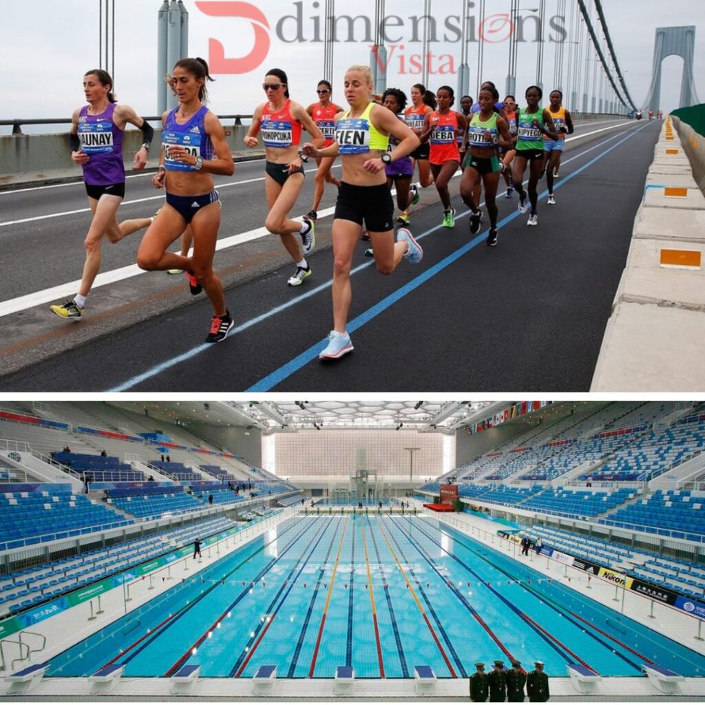 50 km in relation to a marathon and Olympic pool laps